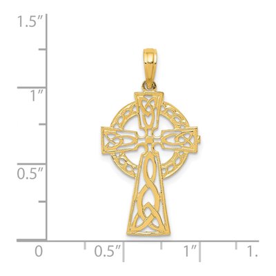 14K Yellow Gold Celtic Cross Pendant – view 4