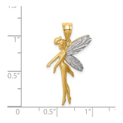 14K Yellow Gold Diamond-Cut Fairy Pendant – view 4
