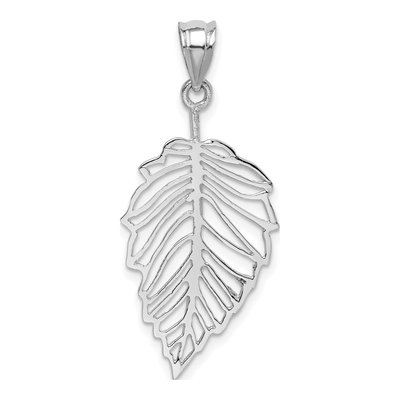 14K White Gold Leaf Pendant – view 4