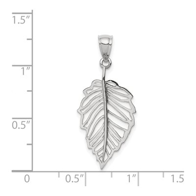 14K White Gold Leaf Pendant – view 5