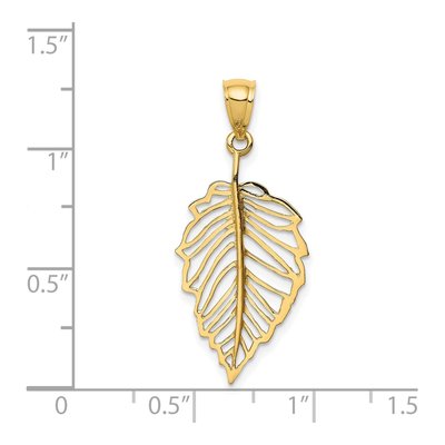 14K Yellow Gold Leaf Pendant – view 4