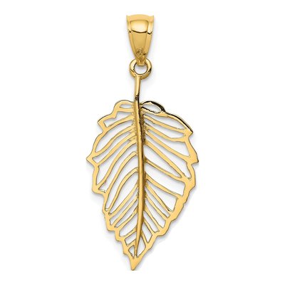 14K Yellow Gold Leaf Pendant