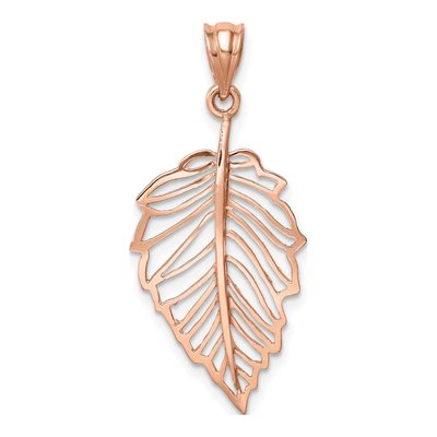 14K Rose Gold Leaf Pendant – view 4