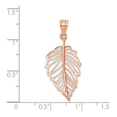 14K Rose Gold Leaf Pendant – view 5