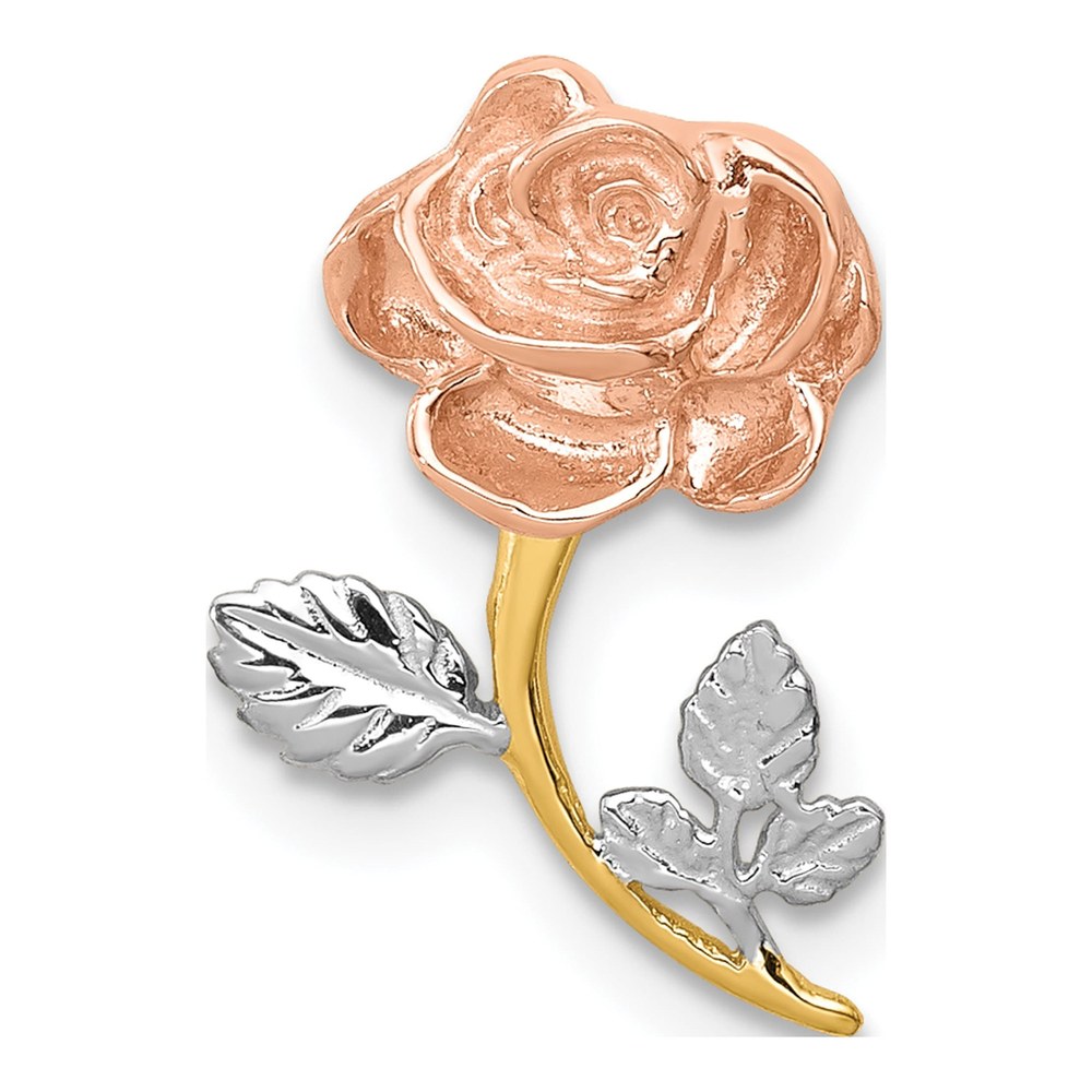 14K Two-Tone Rose Chain Slide