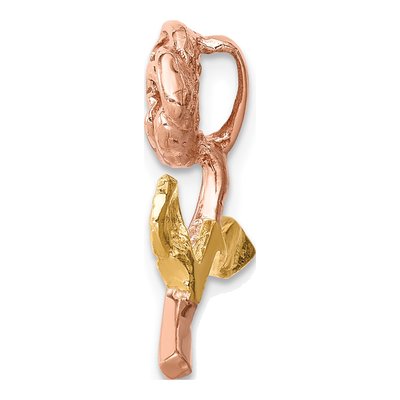 14K Two-Tone Gold Rose Chain Slide Pendant – view 3