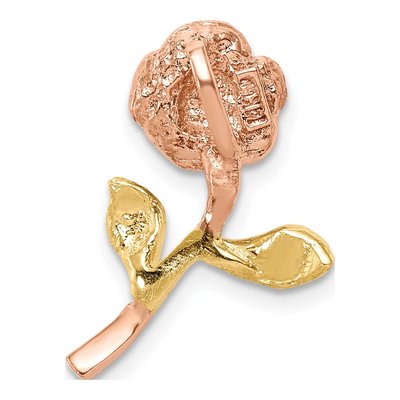 14K Two-Tone Gold Rose Chain Slide Pendant – view 4
