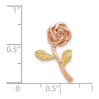 14K Two-Tone Gold Rose Chain Slide Pendant – view 5