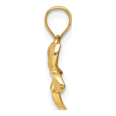 14K Yellow Gold Mini Plumeria Pendant – view 3