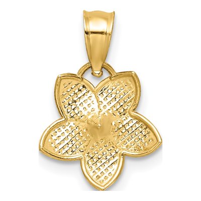 14K Yellow Gold Mini Plumeria Pendant – view 4