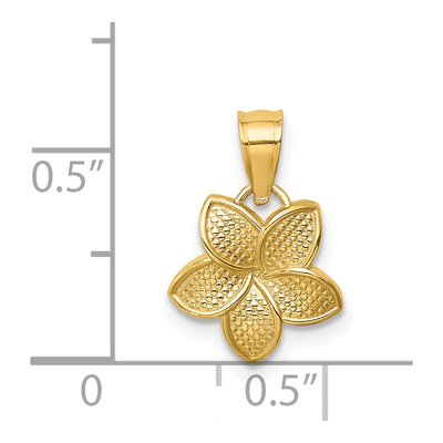 14K Yellow Gold Mini Plumeria Pendant – view 5