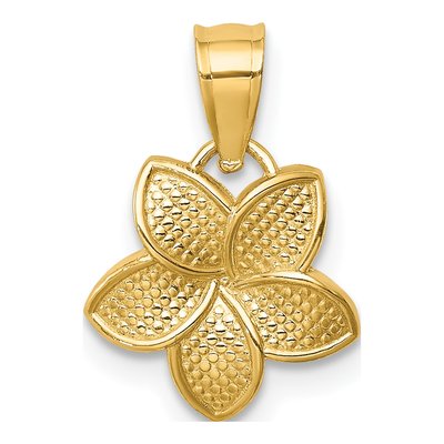 14K Yellow Gold Mini Plumeria Pendant