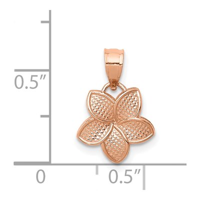 14K Rose Gold Mini Plumeria Pendant – view 5