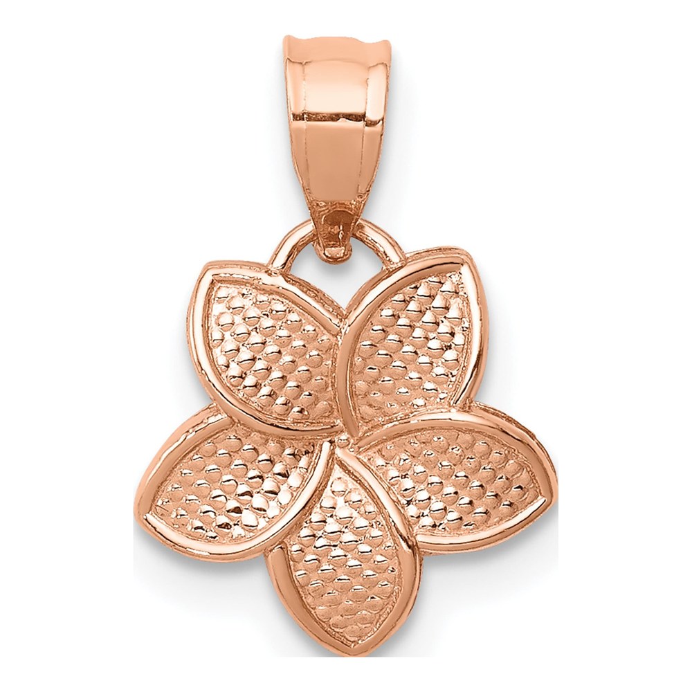 14K Rose Gold Mini Plumeria Pendant