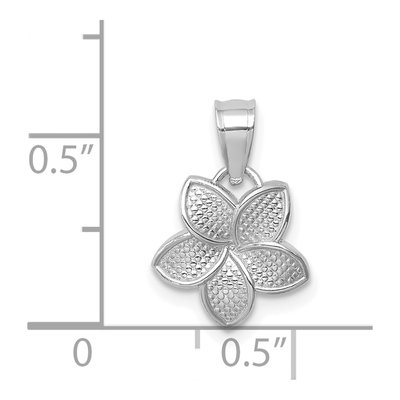 14K White Gold Mini Plumeria Pendant – view 4