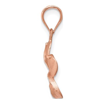 14K Rose Gold Diamond-Cut Plumeria Pendant – view 3
