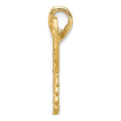 14K Yellow Gold Diamond-Cut Butterfly Pendant – view 3