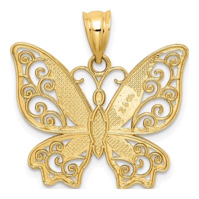 14K Yellow Gold Butterfly Pendant – view 4