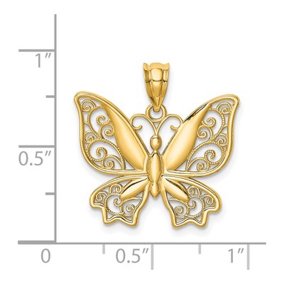 14K Yellow Gold Butterfly Pendant – view 5
