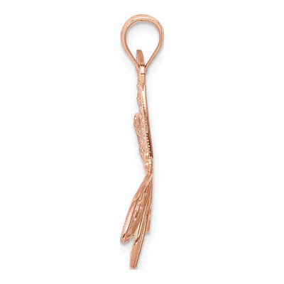 14K Rose Gold Filigree Dragonfly Pendant – view 3