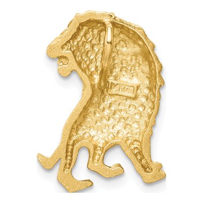 14K Yellow Gold Diamond-Cut Lion Slide Pendant – view 4