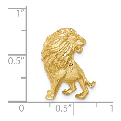 14K Yellow Gold Diamond-Cut Lion Slide Pendant – view 5