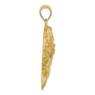 14K Yellow Gold Diamond-Cut Lion Head Pendant – view 3