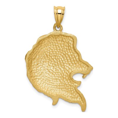 14K Yellow Gold Diamond-Cut Lion Head Pendant – view 4