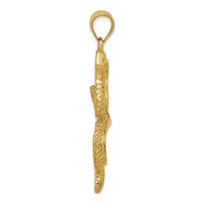 14K Yellow Gold Textured Snake Pendant – view 3