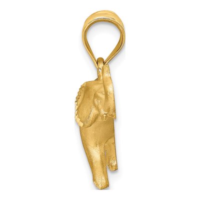 14K Yellow Gold Diamond-Cut Elephant Pendant – view 3