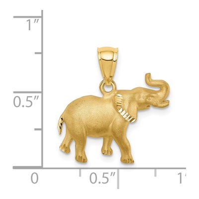 14K Yellow Gold Diamond-Cut Elephant Pendant – view 5