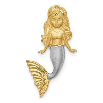 14K Yellow Gold Mermaid Slide Pendant