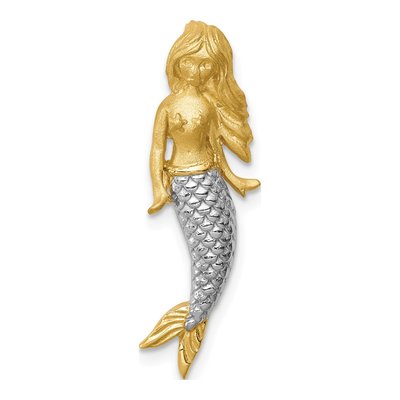 14K Yellow Gold Mermaid Slide Pendant