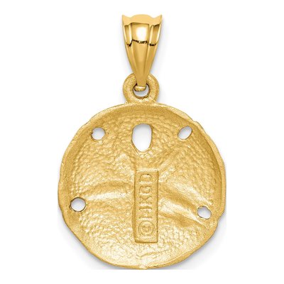 14K Yellow Gold Sand Dollar Pendant – view 4