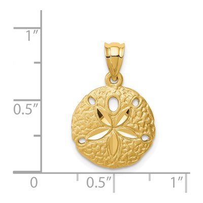 14K Yellow Gold Sand Dollar Pendant – view 5