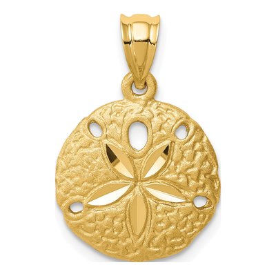 14K Yellow Gold Sand Dollar Pendant