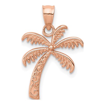 14K Rose Gold Palm Tree Pendant