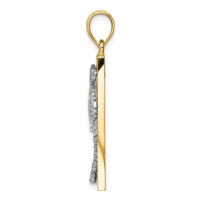 14K Two-Tone Gold Palm Tree Frame Pendant – view 3