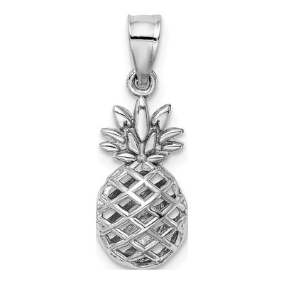 14K White Gold 3-D Pineapple Pendant – view 5
