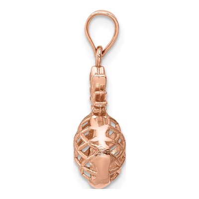 14K Rose Gold 3-D Pineapple Pendant – view 3