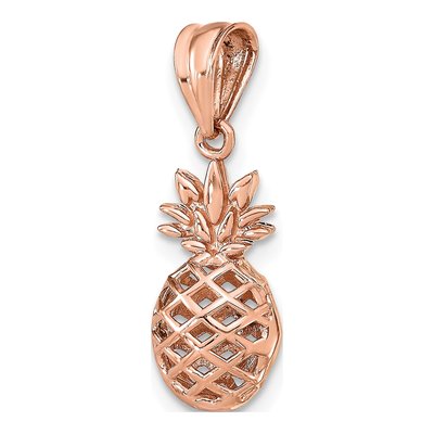 14K Rose Gold 3-D Pineapple Pendant – view 5