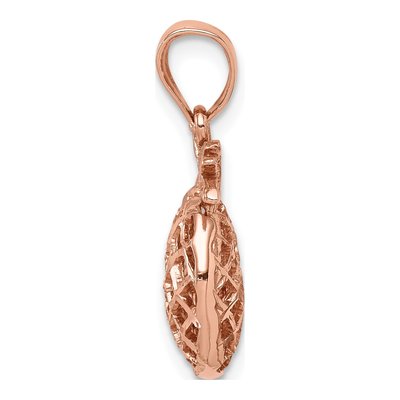 14K Rose Gold 3-D Pineapple Pendant – view 3