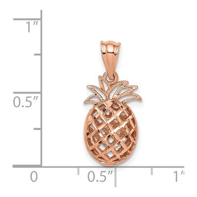 14K Rose Gold 3-D Pineapple Pendant – view 5