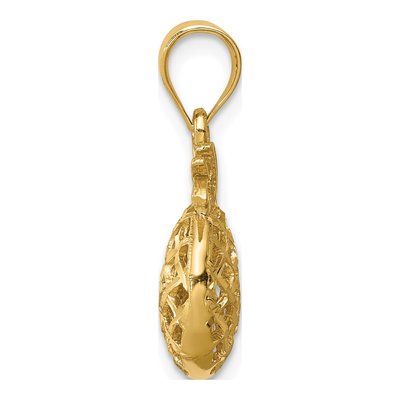 14K Yellow Gold 3-D Pineapple Pendant – view 3