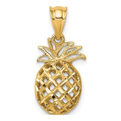 14K Yellow Gold 3-D Pineapple Pendant