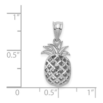 14K White Gold 3D Pineapple Pendant – view 5
