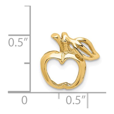 14K Yellow Gold Cut-Out Apple Slide Pendant – view 5
