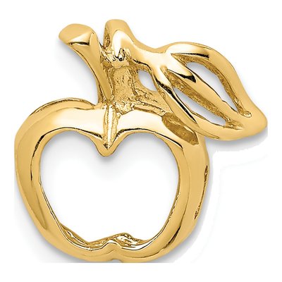 14K Yellow Gold Cut-Out Apple Slide Pendant