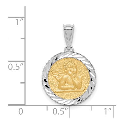 14K Two-Tone Gold Angel Pendant – view 3