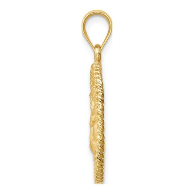 14K Yellow Gold Angel Round Pendant – view 3